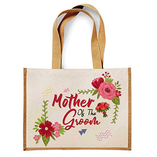 Getagift Mother Of The groom Wedding Themed Canvas Shopping Jute Bag Valentine/Wedding Gift. (Natural)