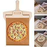 WIOONI Pizzaschieber, Sliding Pizza Peel 58x30cm, Pizzaslider mit Griff und Antihaftbeschichtung für Einfache Übertragung von Pizza, Kuchen, Brot, Pizza Zubehör