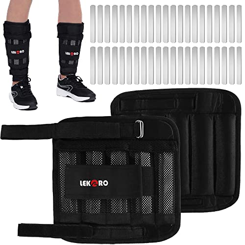 Wrist Ankle Weights with Removable Steel Bars, 1 Pair Adjustable Arm Leg Weights for Men and Women...