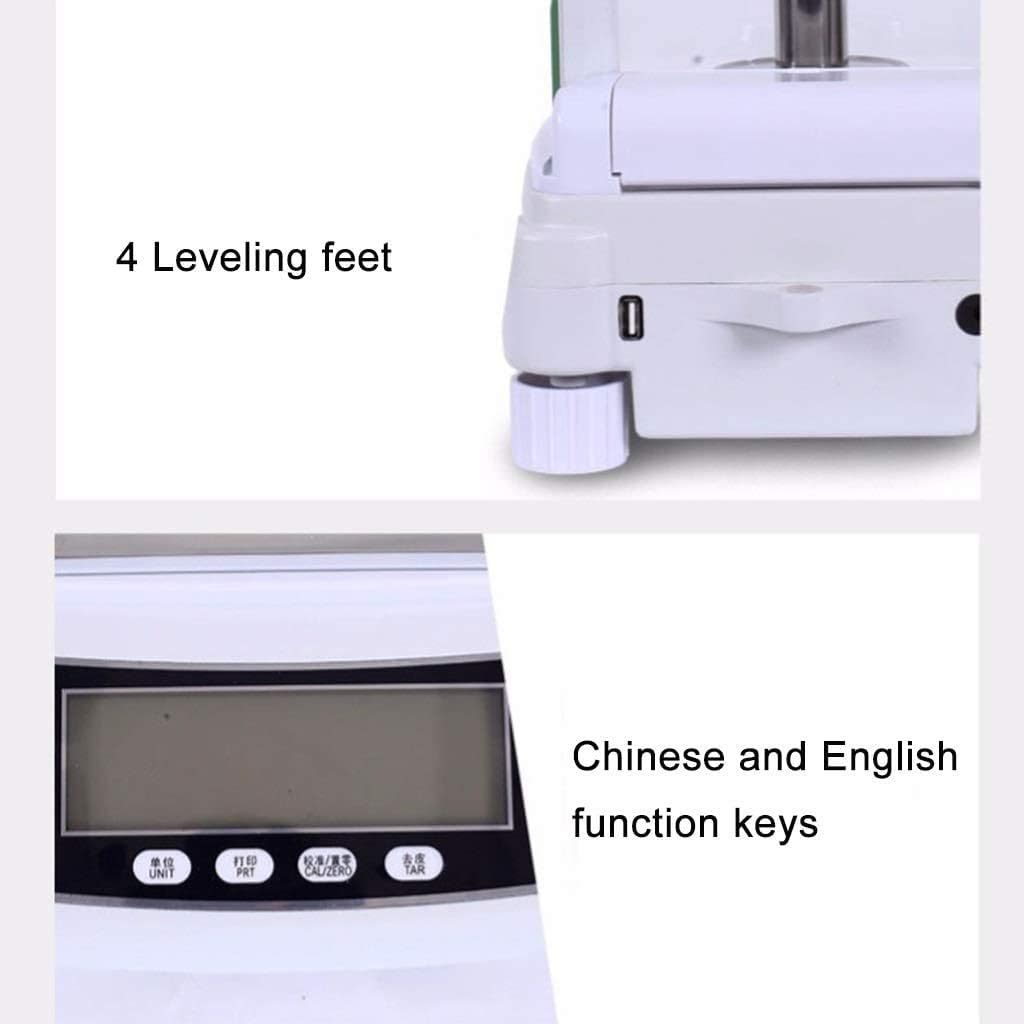 Bilancia analitica Elettronica di precisione Digitale da 0,0001 g, Alta precisione, con Schermo LCD, alimentata Tramite USB/Adattatore.