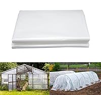 LINSOCLE 2m X 3m Polyethylenfolie Transparent Gewächshausfolie, Dick Reißfest Plastikfolie aus Polyethylen, Treibhaus Folie zur Abdeckung von Gemüsebeeten