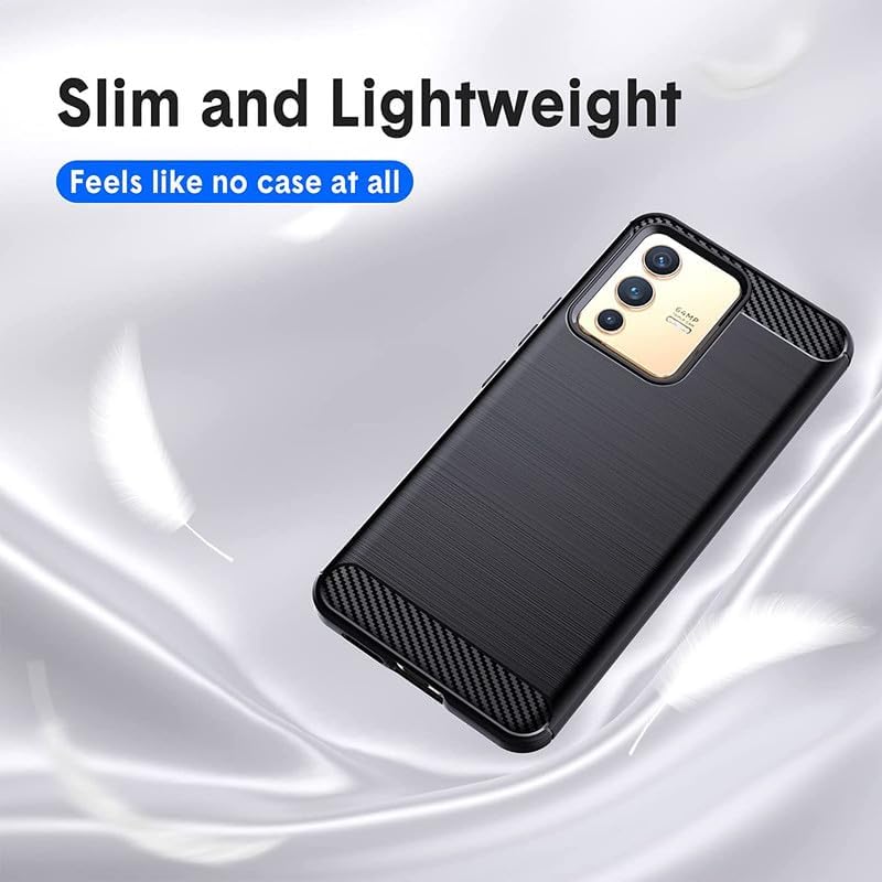 Image of Hybrid Carbon Fiber Back Case for Vivo V23 Pro (Black)