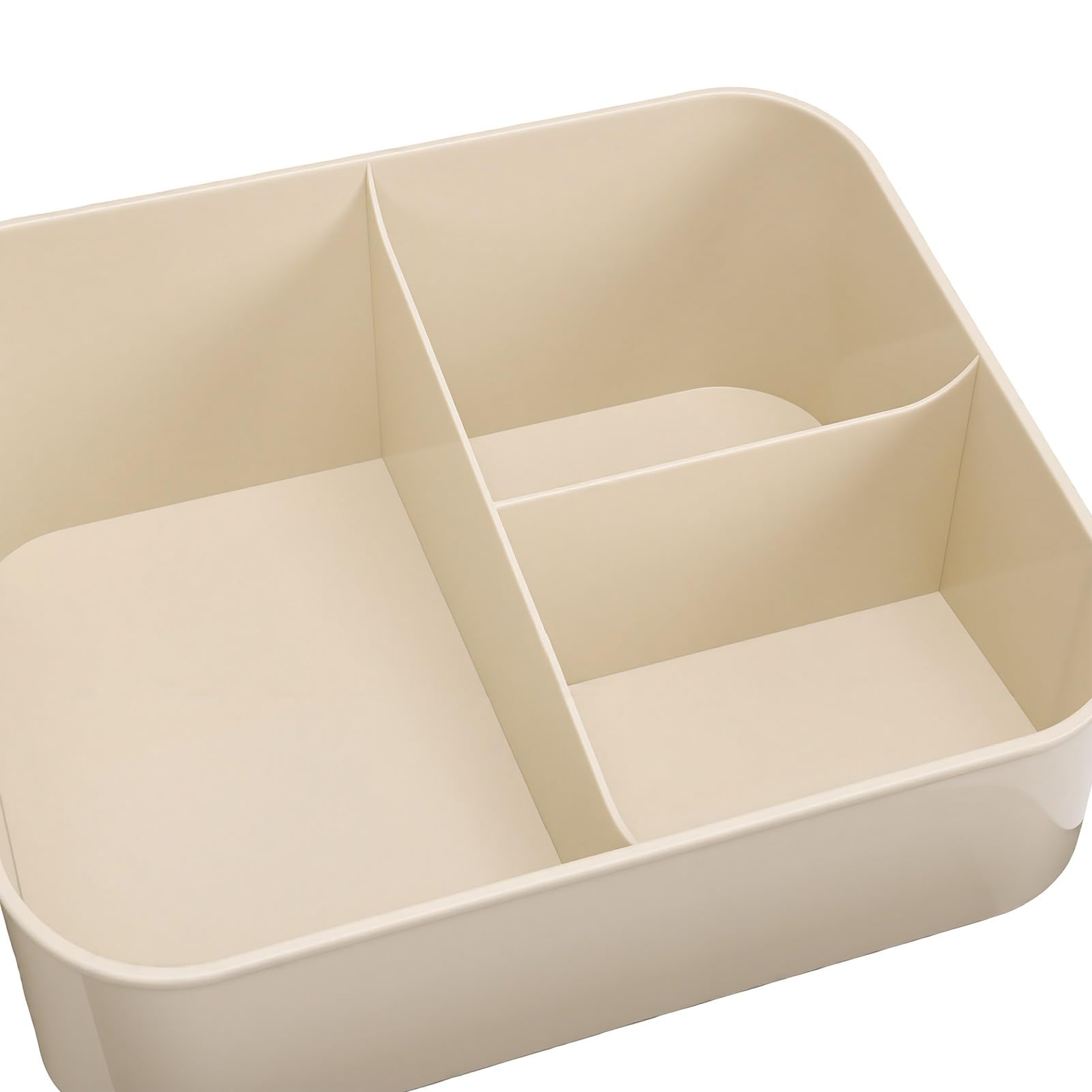 Organiseur de Cosmétiques élégant avec 3 Tiroirs pour vanité, Chambre à Coucher, Salle de Bain 35 X 18 X 25,5 Cm (Blanc crème)