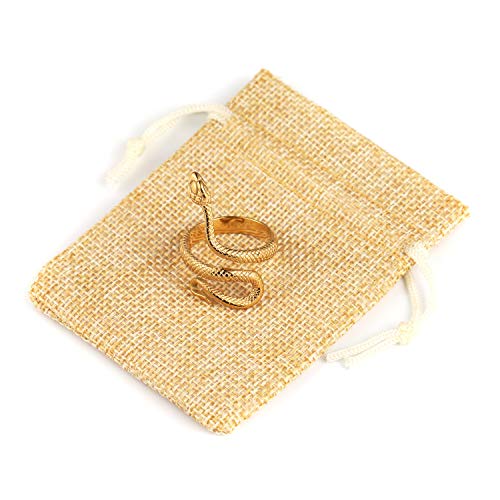 Hzman Snake Ring Men Women Gothic Jewelry Retro Animal Fashion Personality Stainless Steel Ring #TOP4