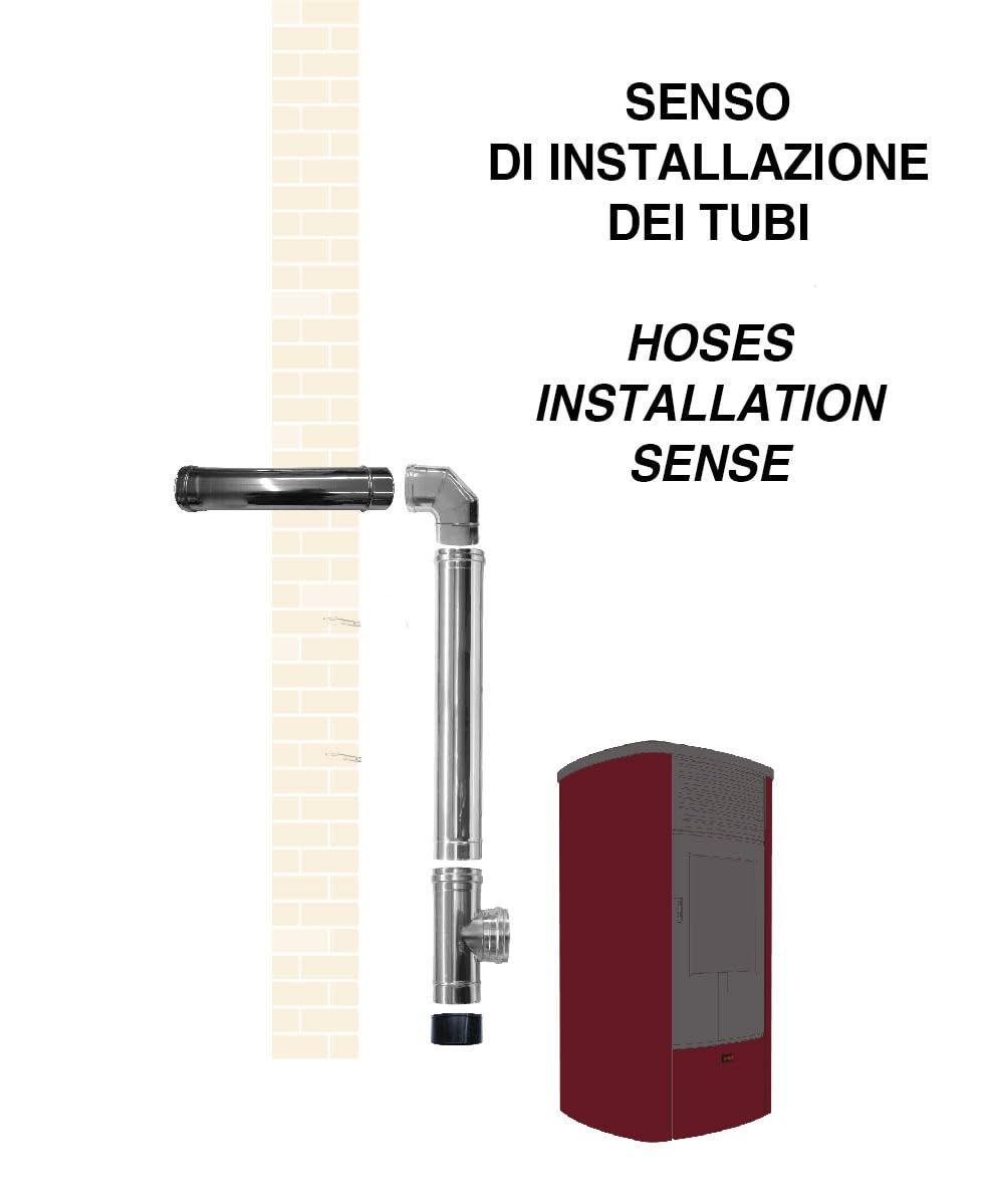 Canna fumaria dn 180 1 mt l. 1000 mm tubo acciaio inox 316.