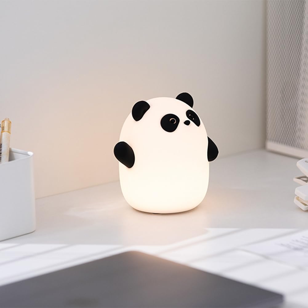 Luce Notturna Panda Wastou - Silicone Morbido, Luminosità Regolabile, Timer 30 Min, Ricaricabile USB - Foto 4