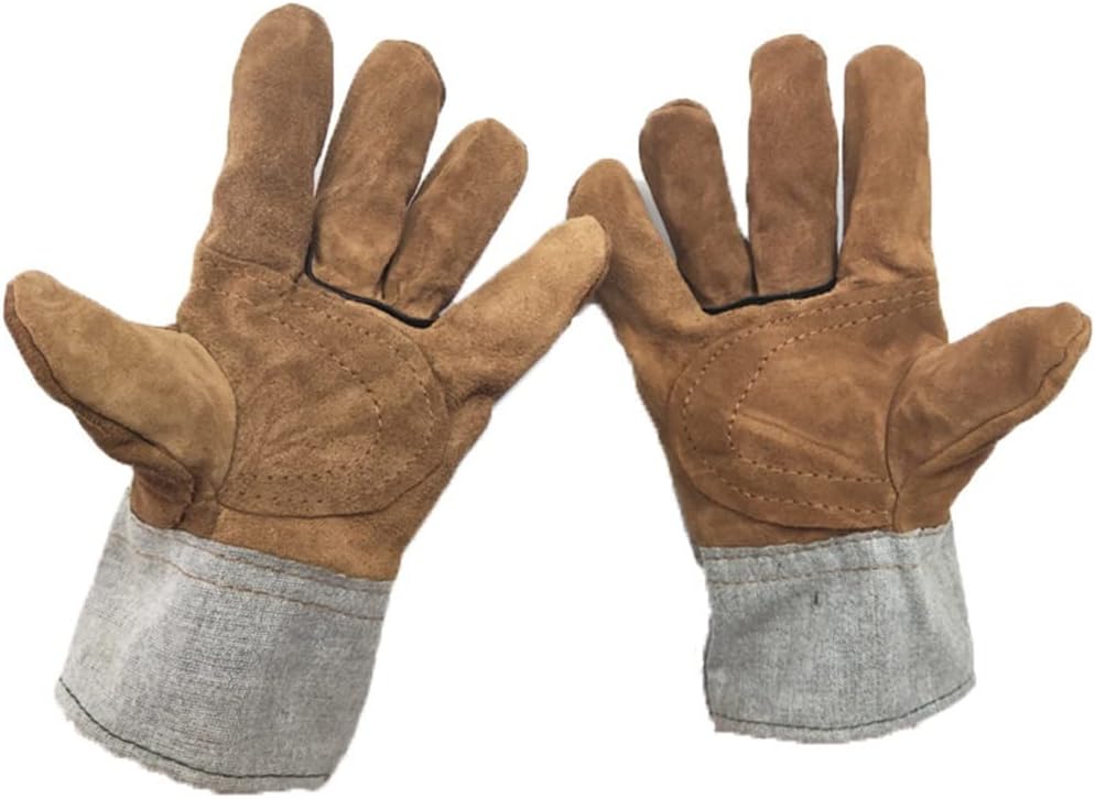 [ヤフー] 25cm 革布 溶接手袋 女性用 男性用 作業用 耐熱 耐火オーブンミット