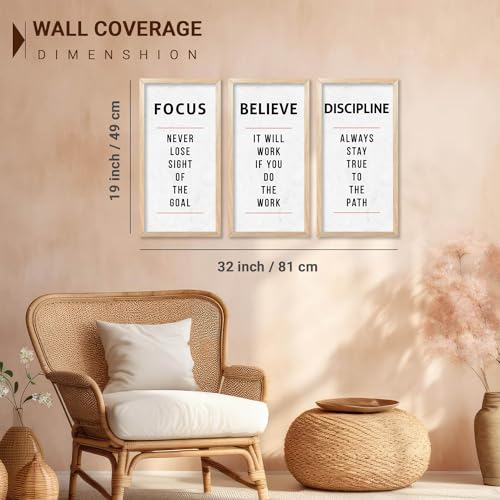 Image of kotart - Motivational Quotes Wall Art For Office Decor Living Room | Motivational Quotes Poster With Frame | Quotes Wall Hanging Painting For Wall Decor Set of 3 (10x19 inch, A)