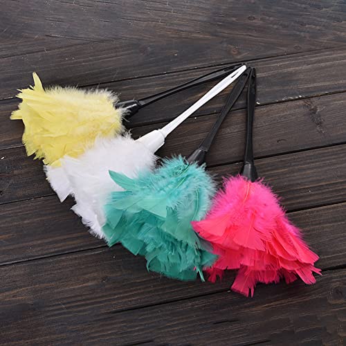 Turkey Feather Dusters For Cleaning, 2Pcs Reusable And Washable Dust Duster Feather Cleaning Tools Sweep Feather With Black Handle For Home Office And Kitchen Car #TOP2
