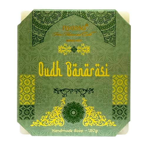 Image of Nyassa Luxurious Oudh Banarasi Handmade Natural Bathing Soap | Almond Butter, Organic Sweet Almond Oil | Oudh Fragrance | Moisturizer | All Skin Type 150gm