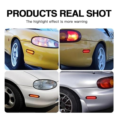 Intermitentes dinámicos LED para Mazda Miata MX-5 NB luces laterales de posición ámbar y rojo 6
