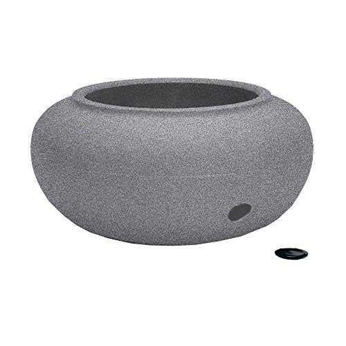 Modern 21 Inch Garden Hose Storage Pot, Granite (2 Pack)