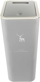 Push-Type Trash Can with Lid 10l Wastebasket Gray Animal Print Compact Garbage Bin for Kitchen Bathroom Bedroom Storage