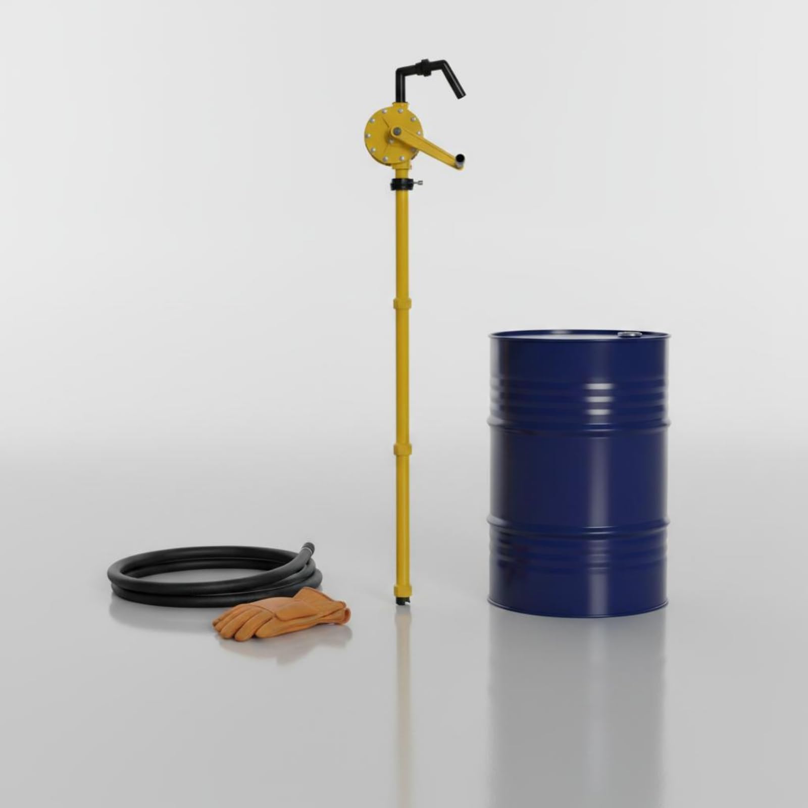 Pompa Manuale di Trasferimento Carburante Manovella Autoadescante per Fusto per Olio Leva Allungata per Controllo Stabile