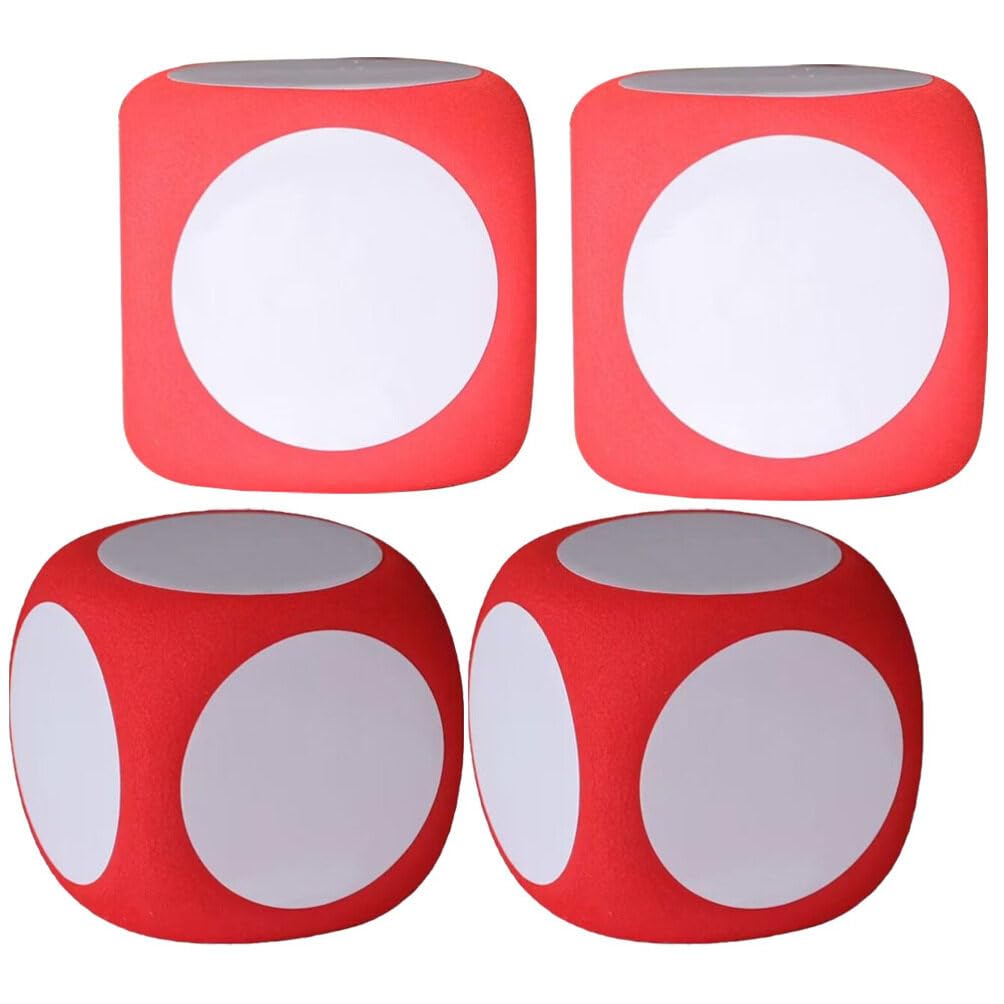 4pcs Giant Foam Dice, Dry Erase Dice Dice Jumbo Dice Big Dice Writable Game Dice Education Playing Game Dice Teaching Prop for Home Classroom