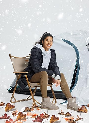 Image of baleaf Women's Fleece Lined Leggings Tights Ski Hiking Pants with Pockets | Water Resistant; No Camel Toes; High Waisted Thermal Warm Leggings with 2 Pockets; Perfect for Running,Cycling & Daily Wear