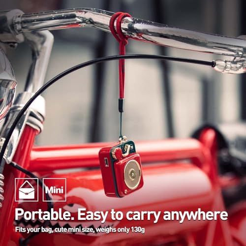 Image of Muzen Mini Bluetooth Speaker, Button Small Cute Portable Metal Retro Wireless Speaker with Loud Volume Great Sound and Portable Lanyard & Gift Bag for Office Classic Vintage Decor