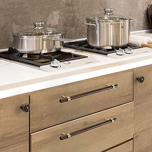 WYNWJ Zieht Griffe Griff, Massivkupfer Schrankgriffe Europäischer Stil Schubladengriff Möbelgriffe Schrankgriffe T-Bar Kommt Mit Schrauben 100% Reines Kupfer Braun/50Mm - Image 6