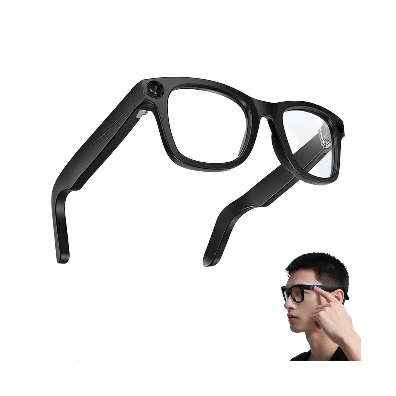 Occhiali intelligenti, con occhiali for fotocamera Bluetooth da 8 MP e funzionalità di musica e chiamate, controllo vocale, for la registrazione video remota