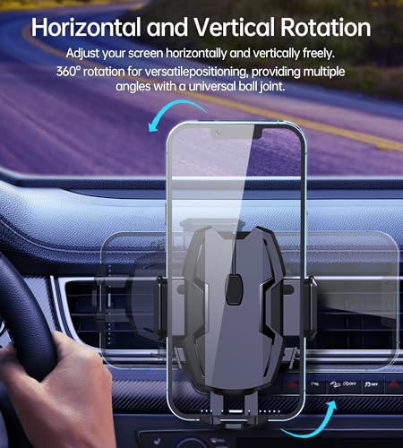 حامل الهاتف للسيارة H043، دوران 360 درجة قابل للتعديل يثبت على التابلوه وزجاج مقدمة السيارة - أسود من تشويتيك