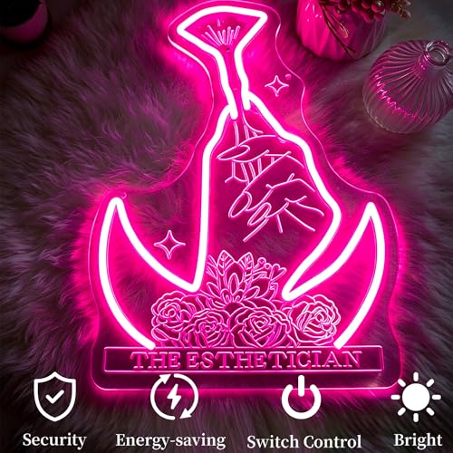 Image of Make Up Neon Sign Nail Led Neon Lights Neon Signs for Wall Decor Light Up Sign for Beauty Salon Birthday Party Club Gift