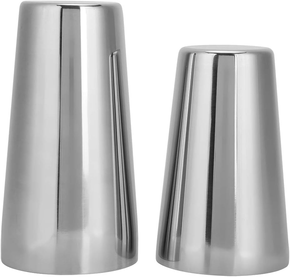 Set of 2 Shaker Professional Bartender Beverage Measuring Cup Bar Barware Tools