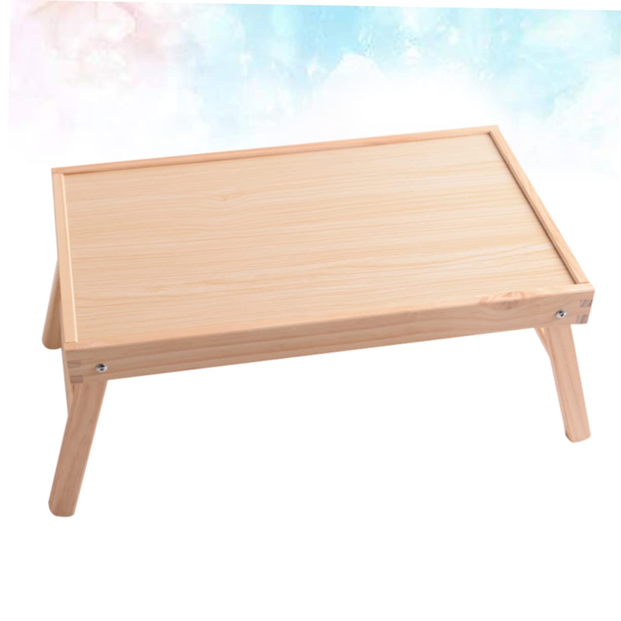 SEWACC Wood Bed Desk Foldable Laptop Table Compact Serving Tea Tray for Breakfast