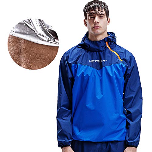 Image of HOTSUIT Sauna Jacket for Men Workout Weight Loss Sauna Shirts, Navy, M