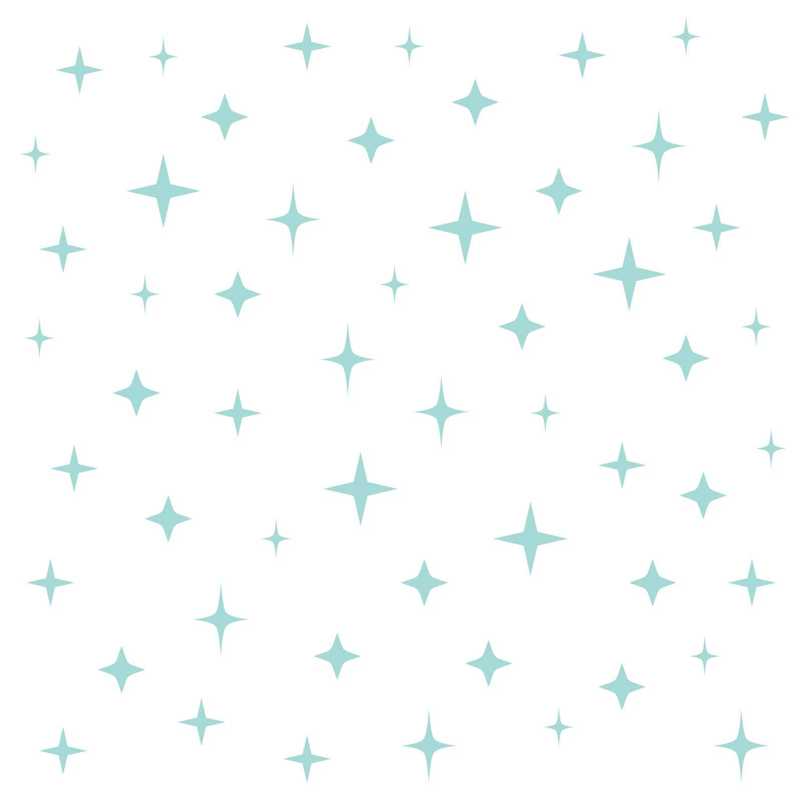 Stickerscape Star Wall Stickers (Mixed - 1 Sheet - Aqua) | Space Wall Stickers for a Night Time Themed Bedroom or Nursery | Easy to Apply, Cleanly Removable