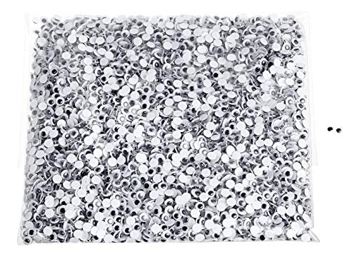 3000 Wackelaugen rund Klebeaugen Pupille ø6mm Basteln VBS Großhandelspackung