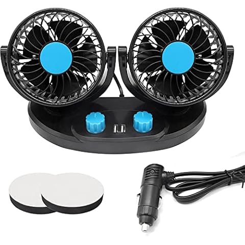 PNGOS Ventilador de coche de 12V con doble cabezal y control dual Cover