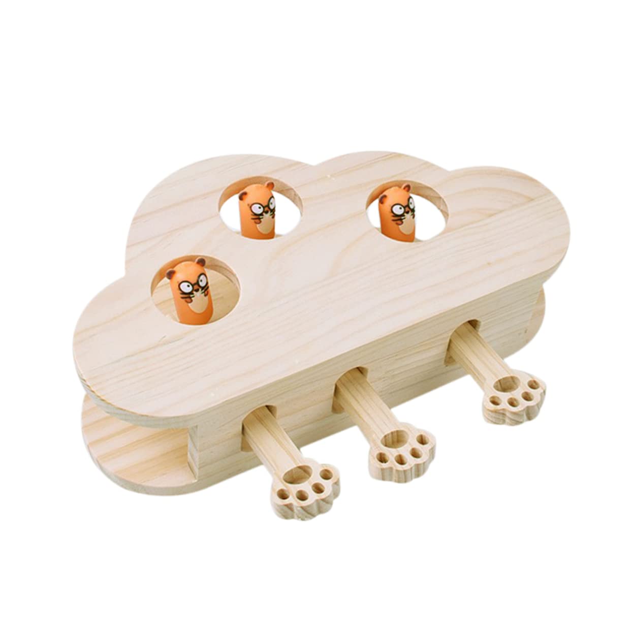 WOONEKY Holz Katzenspielzeug Interaktiv Leichtgewichtig Langlebig mit Glatter Oberfläche und Katzenminze Fach Lustiges Lernspiel für Haustiere Fördert Katzenbeschäftigung Zufällige Farbe