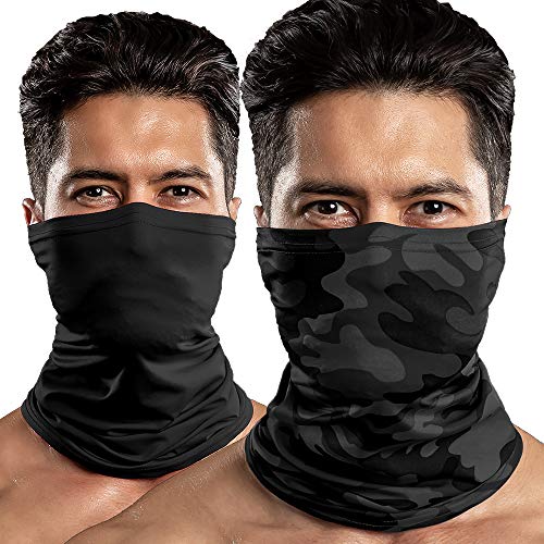 DRSKIN 2Pack UPF 50+ Neck Bandana Neck Gaiter Face Cover Mask Breathable Face Scarf (Neck (B01+MBB07))