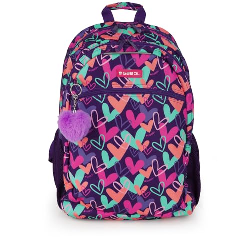 Gabol   Mochila Escolar Adaptable a Carro 34x46x20 cm Kokoro con 2 Compartimentos, Espalda Acolchada, Funda para Portátil 15,6'' y Base Reforzada