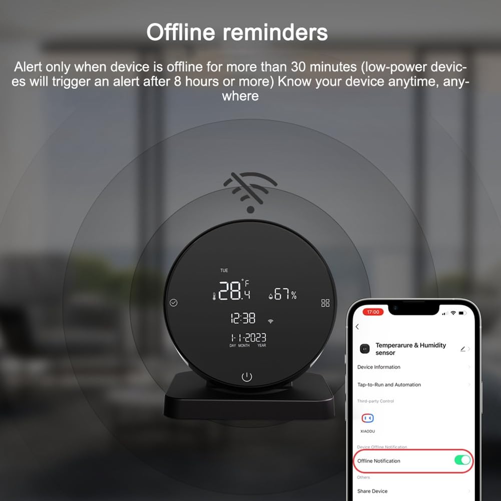 DéTecteur de TempéRature et D'Humidité Rechargeable USB Tuya WIFI HygromèTre pour Chambre de ContrôLeur IR à éCran LCD