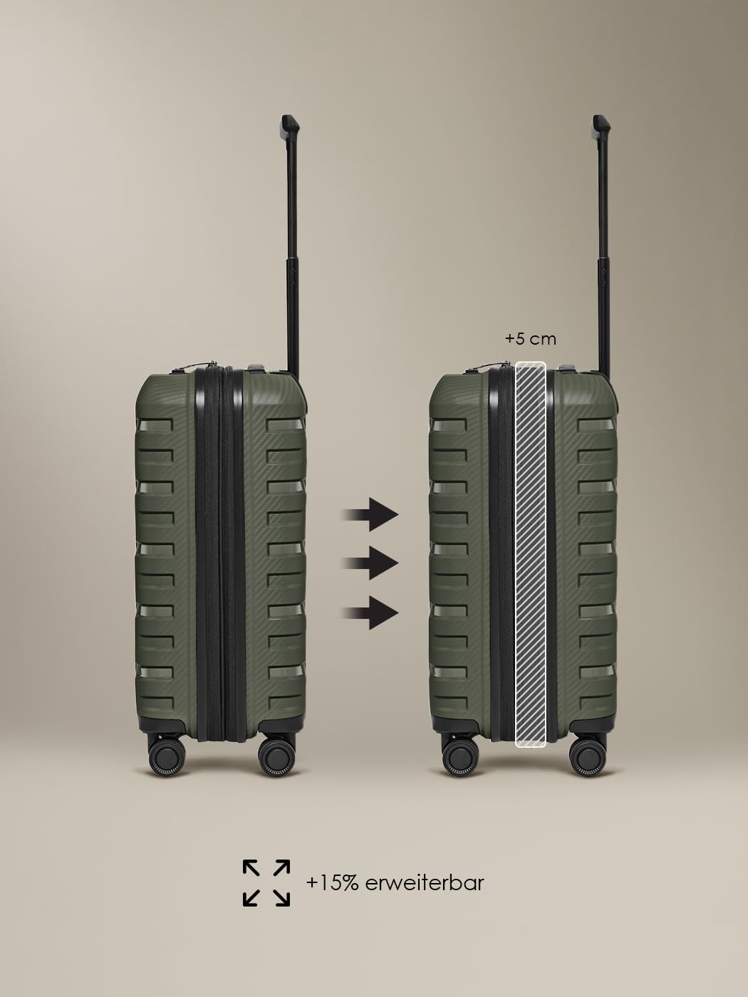 Smartbox Edición 01 Artículo básico, verde oliva, Koffer S (55 cm) erweiterbar