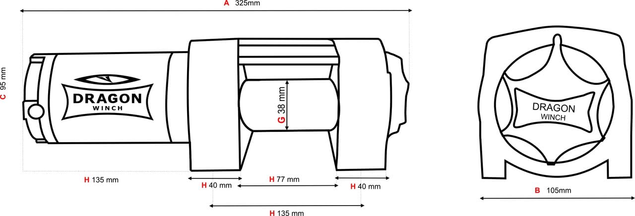 Verricello Elettrico 12V 4000 lbs / 1814 kg DRAGON WINCH Maverick Serie – Argano Elettrico potente 1,6 CV, Cavo in Sintetico 15m per Quad, ATV, UTV, Aratri | Telecomando Senza Fili e Accessori Inclusi