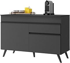 Balcão Cozinha Gabinete Pia 120 cm 2 Portas 1 Gaveta Veneza Multimóveis Mp3680.895 Preto