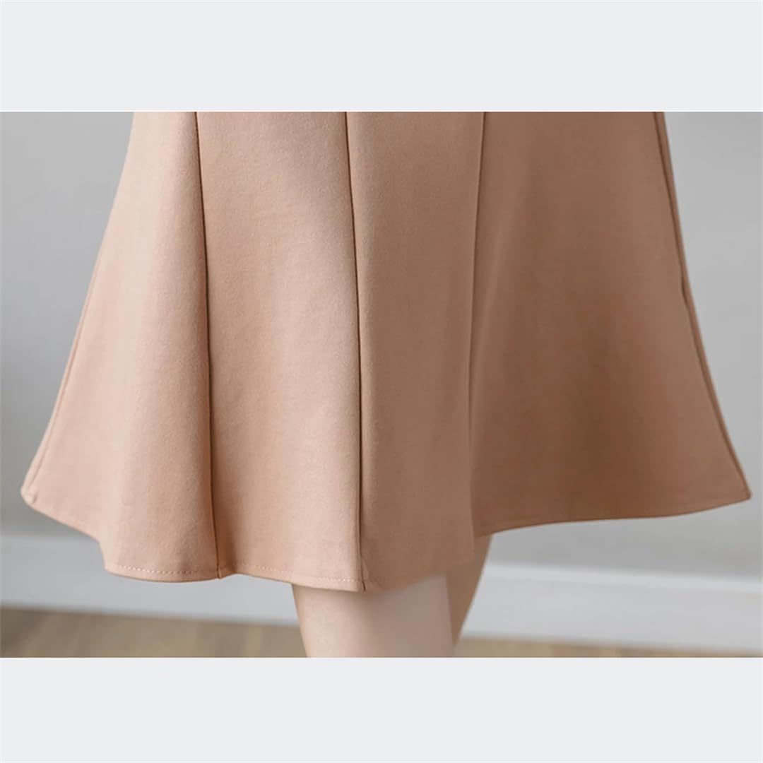 Gonne midi con cuciture a vita alta da donna gonna a sirena con volant elasticizzati gonne da ufficio