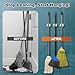 funest 6 Pack Mop and Broom Holder Wall Mount, No Drill Needed Self Adhesive, Non-Slip Mop Grippers for Tile Walls - Kitchen, Bathroom, Garage（White）