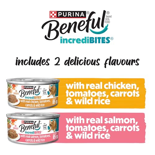 Beneful Incredibites Wet Dog Food for Small Dogs, Real Chicken & Salmon in Gravy Variety Pack - 85 g Can (12 Pack) image 4