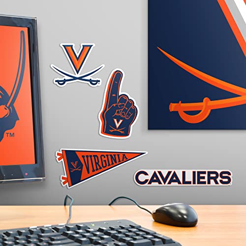Image of University of Virginia 8ct Vinyl Large Deluxe Stickers Variety Pack - Laptop, Water Bottle, Scrapbooking, Tablet, Skateboard, Indoor /Outdoor - Set of 8