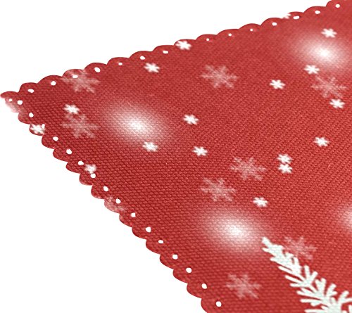 Alaza Snowman Red Snowflake Christmas Placemat Table Mat 12" X 18" Polyester Table Place Mat For Kitchen Dining Room Set Of 4 #TOP4