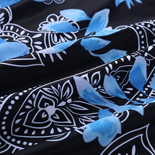 Swimming Shorts For Women Long Swimsuit Split Solid Color Swimwear Top With Shorts Two Bathing Suit With Shorts Black #TOP5