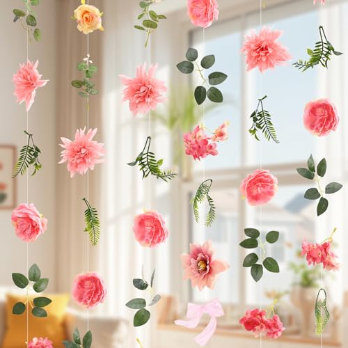 Livole 6Pcs 36Ft Hanging Flower Garland with Bow...