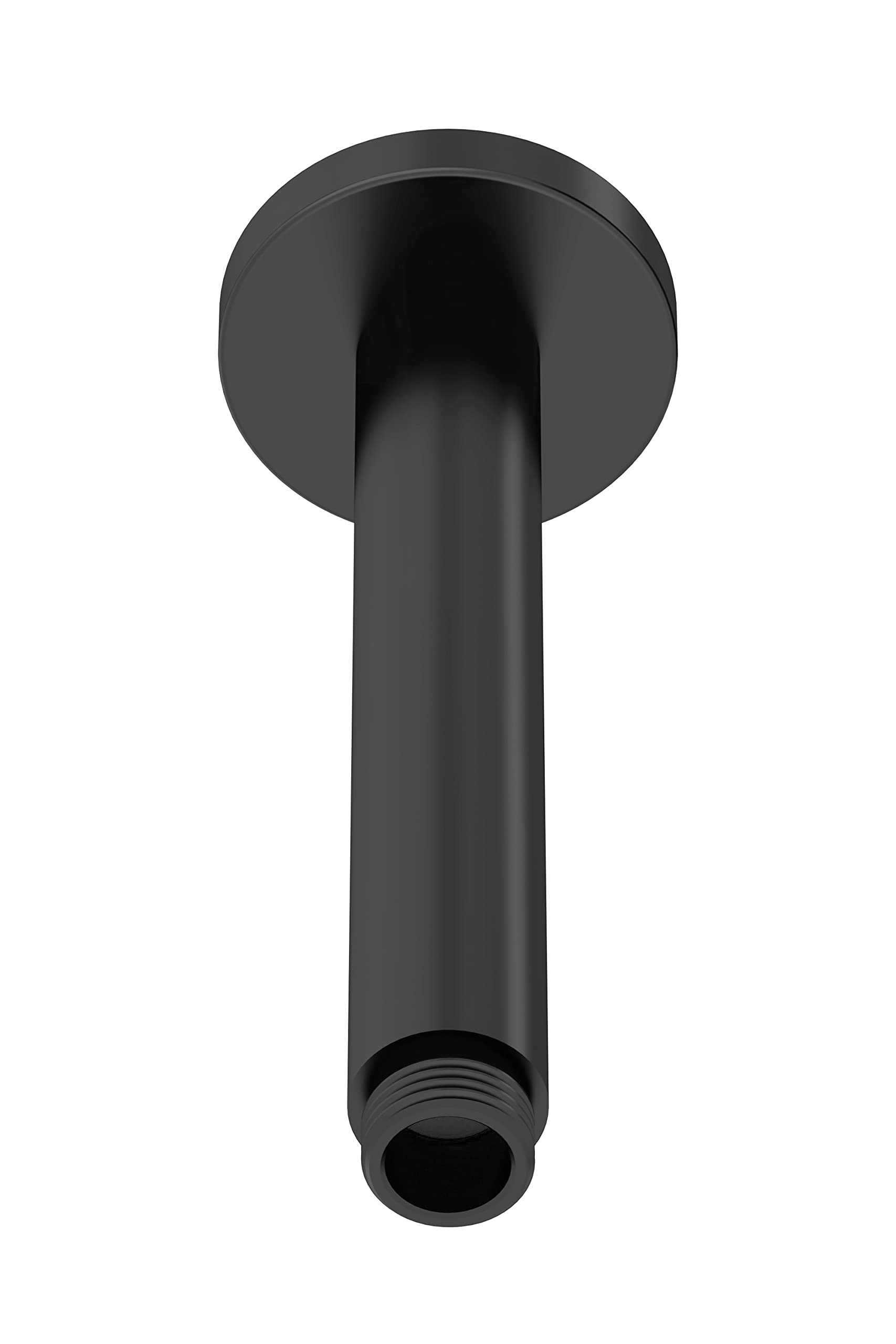 nuie Matt Black Round Ceiling Mounted Arm - 150mm