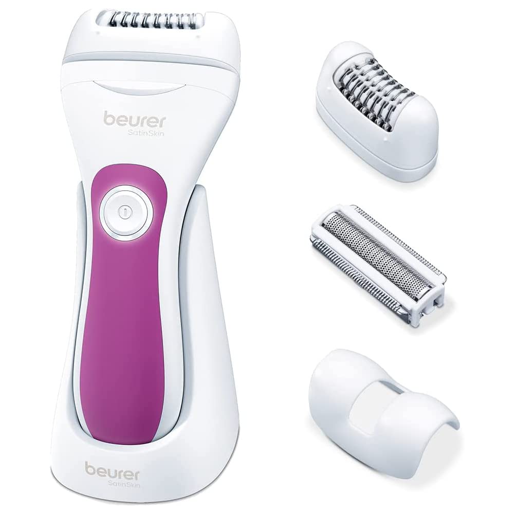 Beurer HL 76 Epilatore e Rasoio 2in1 Wet&Dry Impermeabile Doccia, 42 Pinzette Anallergiche, Luce LED Luminosa, Testina Mobile Flessibile, Batteria 45 Minuti Ricaricabile, Accessori Multipli e Custodia