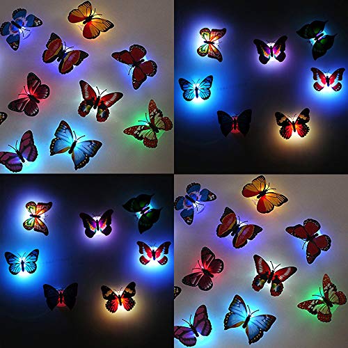 Pacchetto 25 Pezzi Adesivi Farfalle Fluorescenti - 25 Pezzi, 20x15 Cm, Luminosi Al Buio, Per Camerette Stickers Luminosi Notte - Foto 4