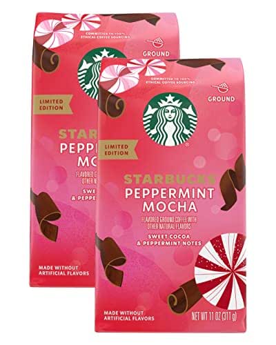 Starbucks Limited Edition Ground Coffee, Peppermint Mocha Flavored Coffee, Limited