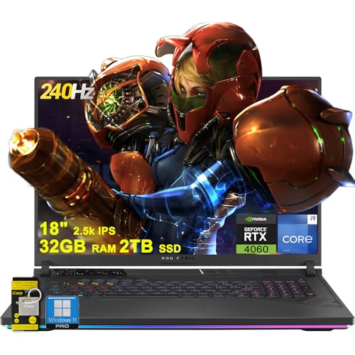 Image of ASUS ROG Strix G18 G814 Gaming Laptop 18 inch 2.5k 240Hz (500nits, 100% DCI-P3, 3ms) Intel 24-core i9-14900HX 32GB DDR5 2TB SSD GeForce RTX 4060 Thunderbolt4 RGB Backlit Win11Pro w /ICP Accessory